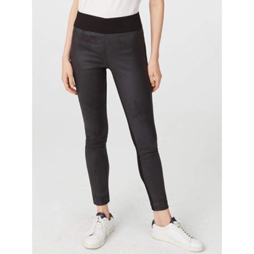 Club Monaco Womens Black Double Face Tasha Faux Suede Leggings Size 00